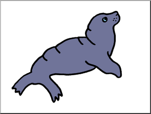 Clip Art: Cute Seal Color