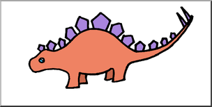 Clip Art: Cute Dinos Stegosaurus Color