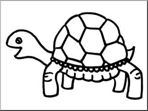 Clip Art: Cute Turtle B&W