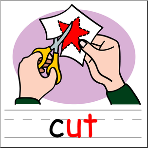 Clip Art: Basic Words: -ut Phonics: Cut Color