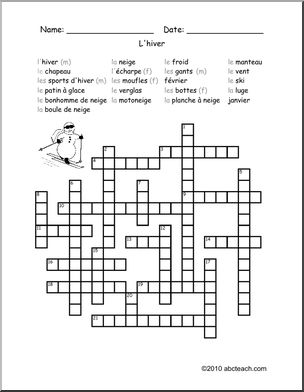 French: Crossword–l’hiver