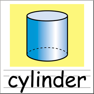 Clip Art: 3D Solids: Cylinder Color 2 Labeled
