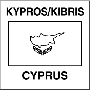 Clip Art: Flags: Cyprus B&W
