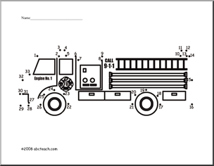 Dot to Dot: Fire Truck (1-33)