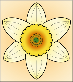 Clip Art: Daffodil Head 1 Color 1