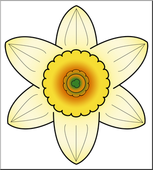 Clip Art: Daffodil Head 1 Color 2