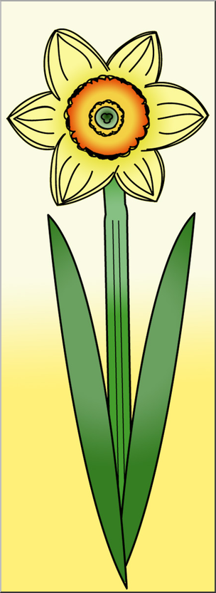 Clip Art: Daffodil Single Color 1
