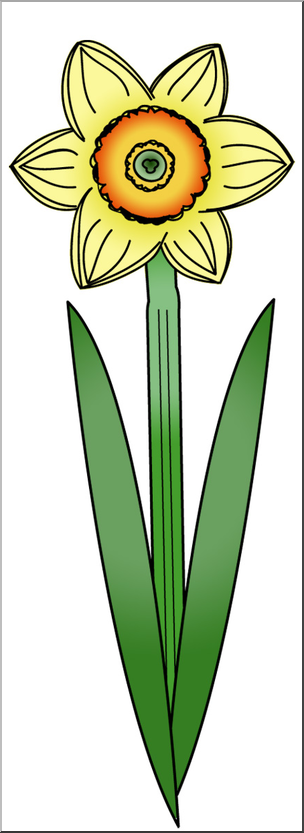 Clip Art: Daffodil Single Color 2