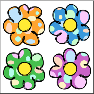 Clip Art: Graphic Daisies Color 2