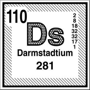 Clip Art: Elements: Darmstadtium B&W