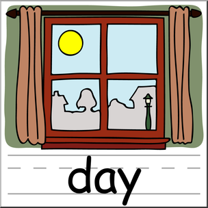 Clip Art: Basic Words: Day Color Labeled