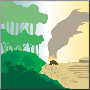 Clip Art: Environmental Concerns: Deforestation Color