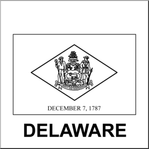 Clip Art: Flags: Delaware B&W