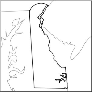 Clip Art: US State Maps: Delaware B&W
