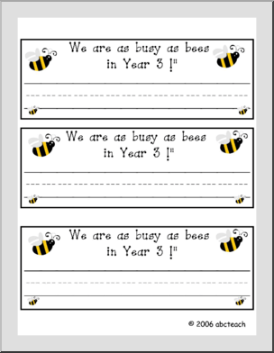 Desk Tag: We are as busy as bees in Year 3