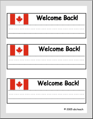 Desk Tag: Welcome Back (Canadian Flag graphic)