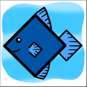 Clip Art: Basic Shapes: FIsh: Diamondfish Color