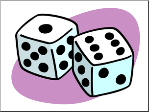 Clip Art: Basic Words: Dice Color Unlabeled