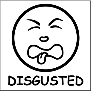 Clip Art: English: Disgusted B&W