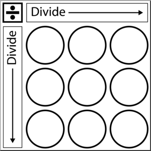 Clip Art: Math Grid: Division B&W