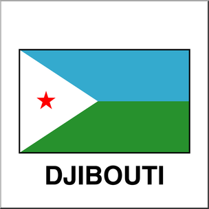 Clip Art: Flags: Djibouti Color