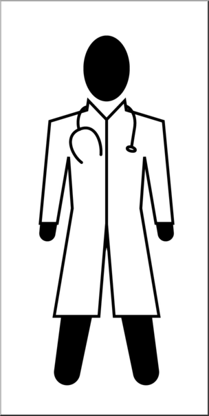 Clip Art: People: Doctor/Nurse (male) B&W