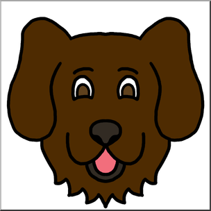 Clip Art: Cartoon Animal Faces: Dog Color