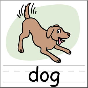 Clip Art: Basic Words: Dog Color Labeled