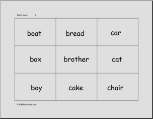 Sight Words- Nouns (without pictures)’ Flashcards