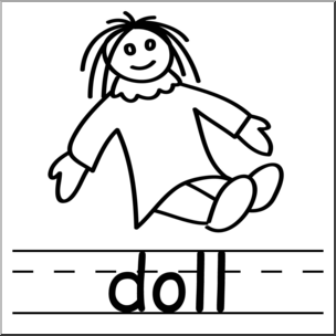 Clip Art: Doll B&W