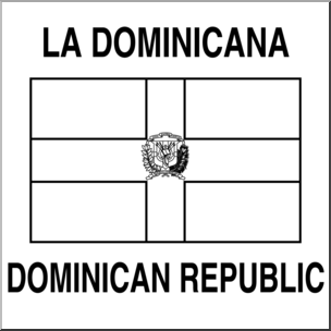 Clip Art: Flags: Dominican Republic B&W
