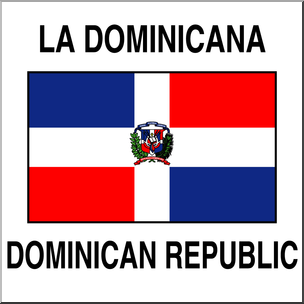Clip Art: Flags: Dominican Republic Color