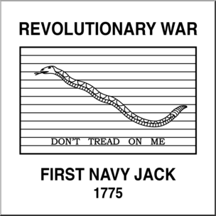 Clip Art: Flags: Revolutionary War Don’t Tread On Me Flag B&W