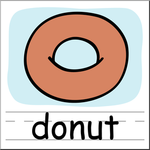 Clip Art: Basic Words: Donut Color Labeled
