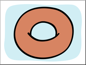 Clip Art: Basic Words: Doughnut Color Unlabeled