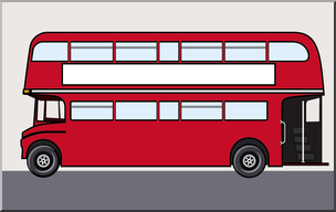 Clip Art: Double Decker Bus Color