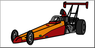 Clip Art: Racing Car: Drag Racer Color