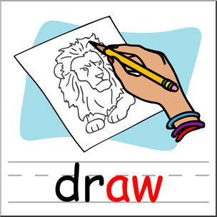 Clip Art: Basic Words: -aw Phonics: Draw COlor