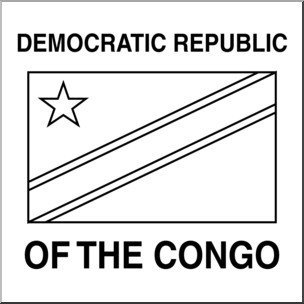 Clip Art: Flags: Democratic Republic of the Congo B&W