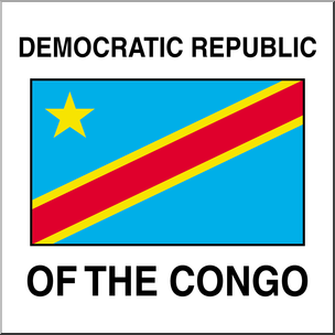 Clip Art: Flags: Democratic Republic of the Congo Color