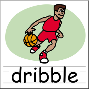 Clip Art: Basic Words: Dribble Color Labeled