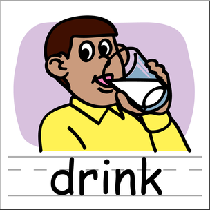 Clip Art: Basic Words: Drink Color Labeled