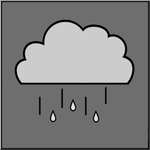 Clip Art: Weather Icons: Drizzle Grayscale Unlabeled