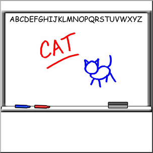 Clip Art: White Board Spelling Color