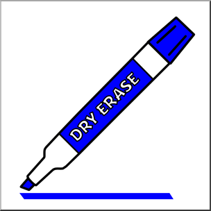 Clip Art: Dry Erase Marker Blue Color