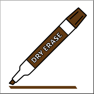 Clip Art: Dry Erase Marker Brown Color