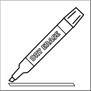 Clip Art: Dry Erase Marker B&W