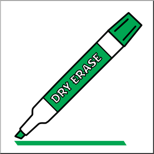Clip Art: Dry Erase Marker Green Color