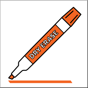 Clip Art: Dry Erase Marker Orange Color