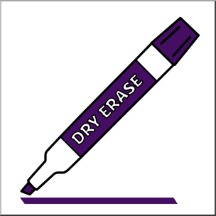 Clip Art: Dry Erase Marker Purple Color